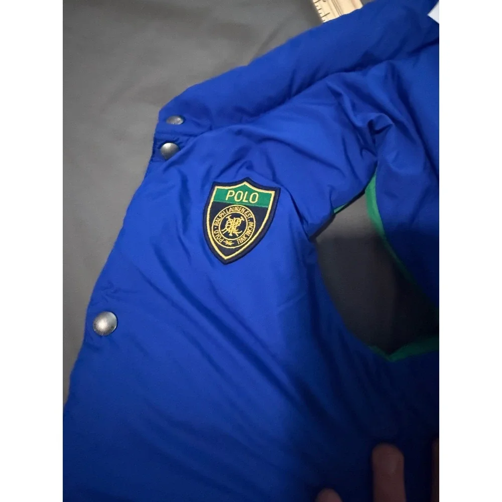 Polo Ralph Lauren Vest Youth Kids Blue Green Reversible Goose Down Puffer Size 6